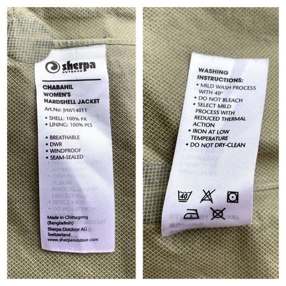 SHERPA Outdoor Chabahil Hardshell Full Zip Jacket Gray/Green Sz S - Picture 14 of 14